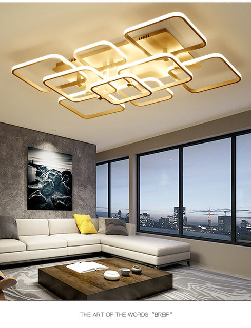 Layered Square Modern LED Chandelier