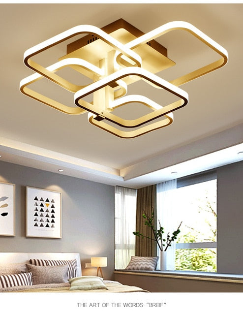Layered Square Modern LED Chandelier