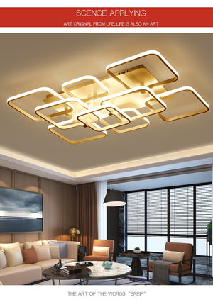 Layered Square Modern LED Chandelier