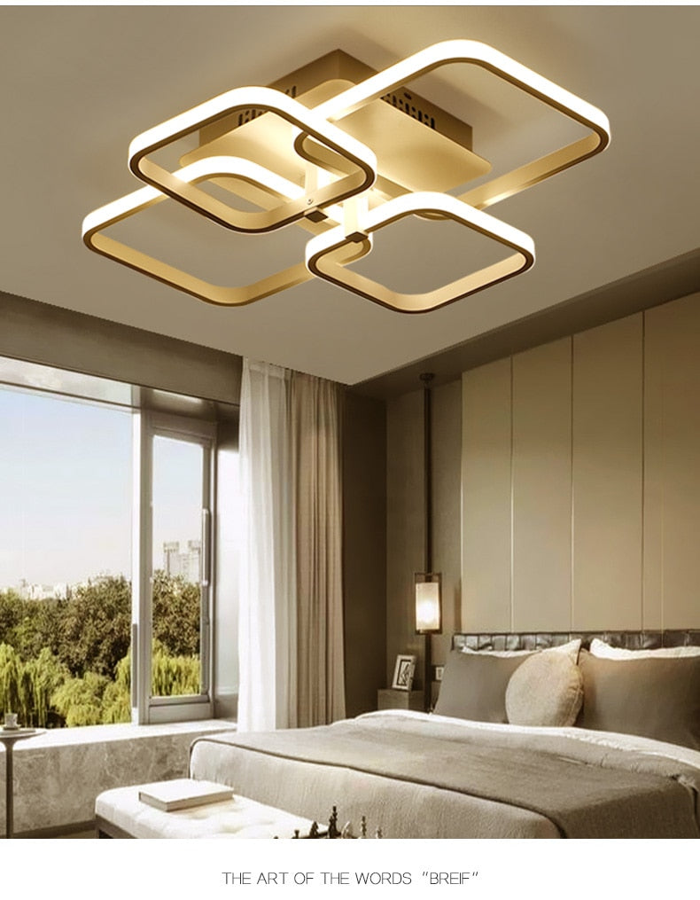 Layered Square Modern LED Chandelier